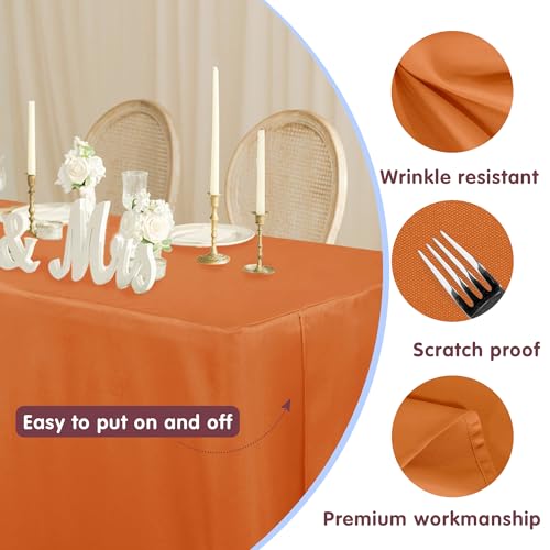 Fitted Table Cloths for 4ft Rectangle Tables - 2 Pack Orange - Vendor Booth