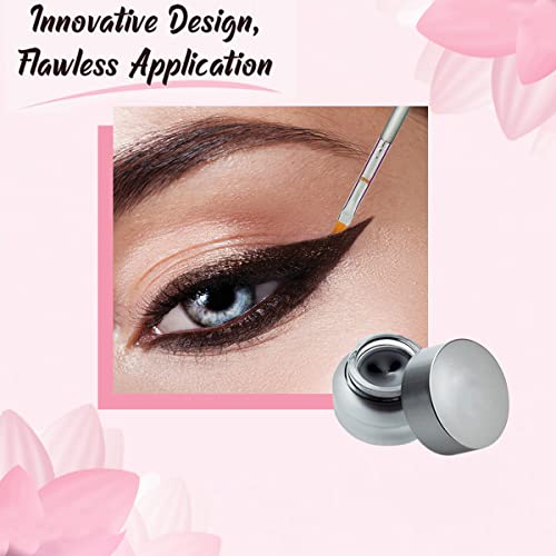 Eyeliner Brush Set for Precise Winged Looks - Fine Angled & Flat Applicators