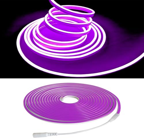 Purple Neon LED Strip Lights 5M 12V Waterproof Flexible Decoration