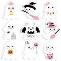 Pink Ghost Halloween Paper Cutouts - 54 Sheets with Double-Sided Printing & DIY Decorations