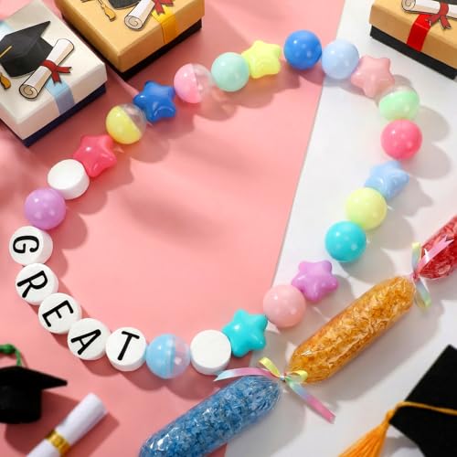 Rainbow Graduation Candy Lei Making Kit with DIY Friendship Bracelets & Garland - Class of 2026