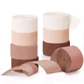 Brown Khaki White Boho Streamers Party Decorations - 8 Rolls, 656ft