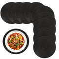 15 Inch Round Braided Placemats Set of 10 Black Woven Polypropylene Table Mats