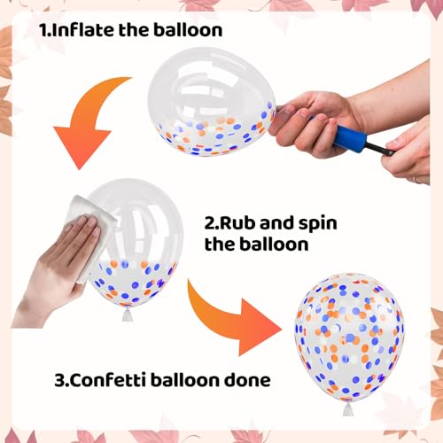 Fall Blue Pastel Orange Dusty Blue White Balloons Set - 12 Inch Party Decor