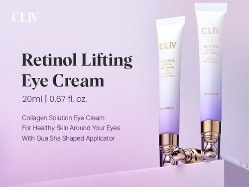 CLIV Retinol Lifting Eye Cream - Nourishing Formula for Puffiness Relief | 0.67 Fl Oz with Special Applicator