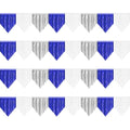 Glitter Triangle Pennant Banner Flag - Metallic Bunting Wall Hanging - Blue White Silver