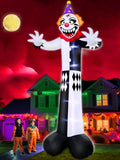 14 Ft Inflatable Halloween Clown Decoration with LED Lights for Yard and Party