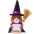 Halloween Emotional Support Cucumber Doll with Witch Hat - Knitted Crochet Toy, Gift for Kids & Adults - A9-Bear Variation