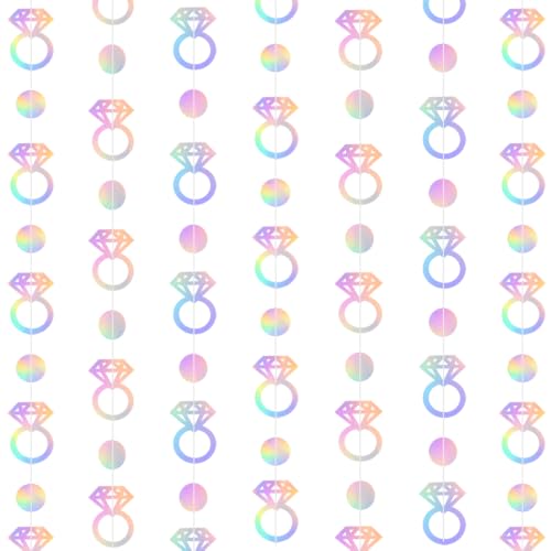 Iridescent Bachelorette Ring Garland Set - 16.5ft Party Decor