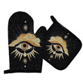 Mingnei Tarot Evil Eye Halloween Oven Mitts and Pot Holders Set - Eye Variation
