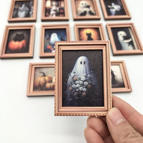 Halloween Ghost Refrigerator Magnet with Floral Frame - Style7