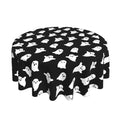 Halloween Round Ghost Tablecloth 70 x 70 Inch Spooky Farmhouse Decor - Black