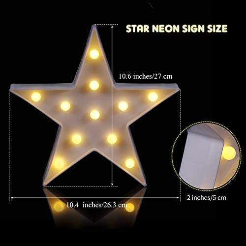 Tarpop 4 Pack White LED Star Marquee Wall Signs Battery Operated