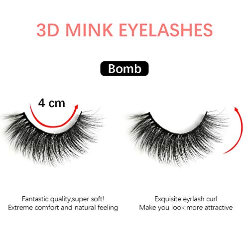 Leipple False Eyelashes 5 Pairs - Reusable 3D Mink Lashes - Handmade Thick Fluffy Natural Style - Bomb