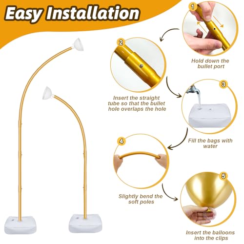 Gold Balloon Arch Stand with Base 8.2FT & 6FT - Creative DIY Event Decor - Variation of THIS listing
