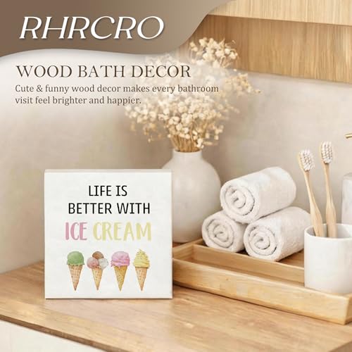 Ice Cream Lover Wooden Sign - Summer Gift Decor for Kitchen & Home