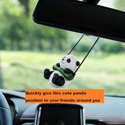 Panda Car Rearview Mirror Ornament - Handmade Hanging Decor for Vehicle & Home - A3 Panda Variation