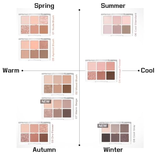 BBIA Ready To Wear Eye Palette 01 Nude Blush - Blendable Shimmer & Matte Shades for Daily Makeup