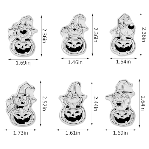 Halloween Clear Rubber Stamps for Card Making & Crafts - Style 6