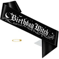 Halloween Witch Birthday Sash for Girls & Women - Black and White Variation
