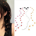 Flower Hair Clips Set with Resin Tassels & BB Clips - 4 Colors