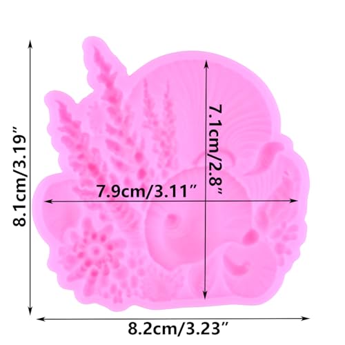 Marine Theme Fondant Molds Seashell & Seaweed Silicone Mold - Style D