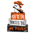 Halloween Wooden Tiered Tray Decor Set with Ghost Signs and Spooky Accents