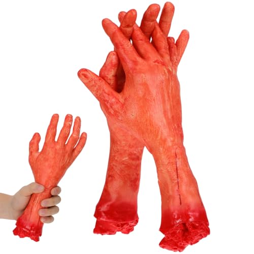 Realistic Bloody Severed Hand Halloween Decorations 2PCS - Creepy Horror Props