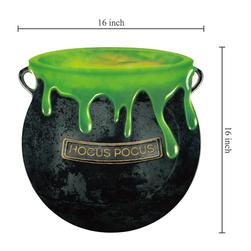 UP Cauldron Shaped Melamine Serving Platter - Halloween Party Tray, Spooky Hocus Pocus Design, 16 Inch, Black - Variation of Cauldron