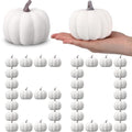 White Artificial Pumpkin Decor Set - 60 Mini Foam Pumpkins for Fall Halloween Thanksgiving