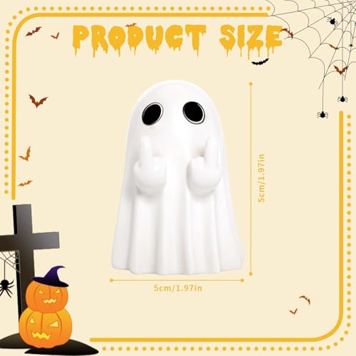 White Halloween Ghost Figurine - Spooky Resin Decor for Home & Garden