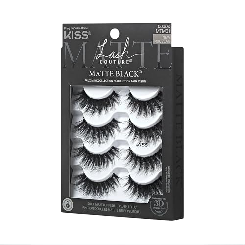 False Eyelashes Pack of 4 - Matte Twill 14mm Reusable Clusters, Natural Look