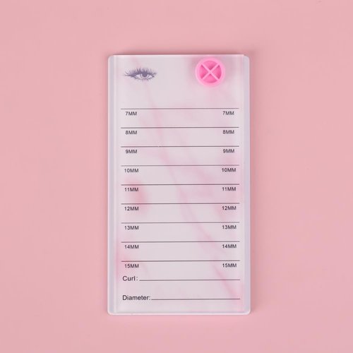 8 Layers Acrylic Eyelash Storage Organizer, Grafting False Eyelashes Display with 8 Pallets, Dustproof Cosmetic Beauty Extension Supplies (Marble Pink)