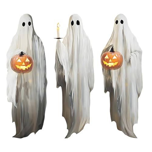 Halloween Window Clings Ghost & Pumpkin Design Extra Large Stickers - H-w1