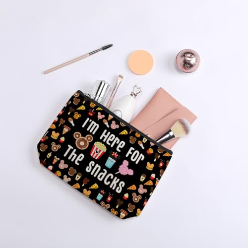 Travel Cosmetic Bag for Snacks and Makeup - Waterproof Toiletry Organizer - Black (Variation: Snacks)