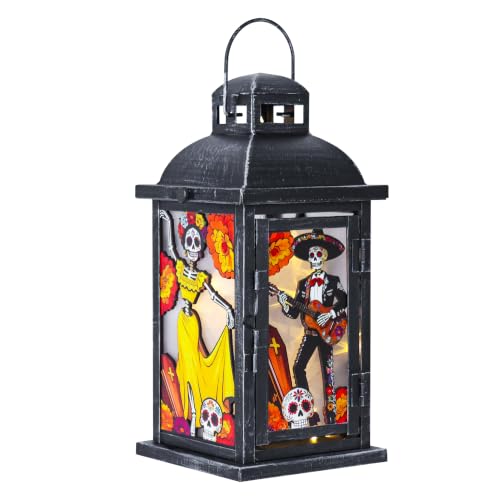 Dia de Los Muertos Skeleton Lantern with Lights - Variation of THIS Listing