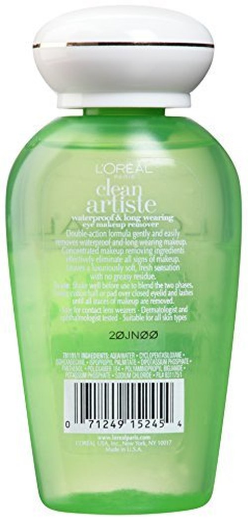 L'Oreal Paris Clean Artiste Waterproof & Long Wearing Eye Makeup Remover 4 oz (Pack of 3)