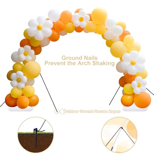 White Balloon Arch Kit 7.4ft Stand Frame with Base for Weddings & Parties