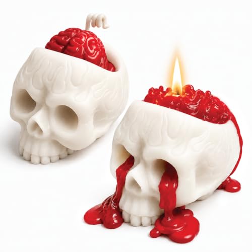 Halloween Skull Candles - 2 PCS Gothic Bleeding Wax Spooky Decor - Variation of THIS listing