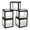 Voircoloria Baby Balloon Boxes with 78 Letters - Black, 6 Pack - Baby Shower Decorations