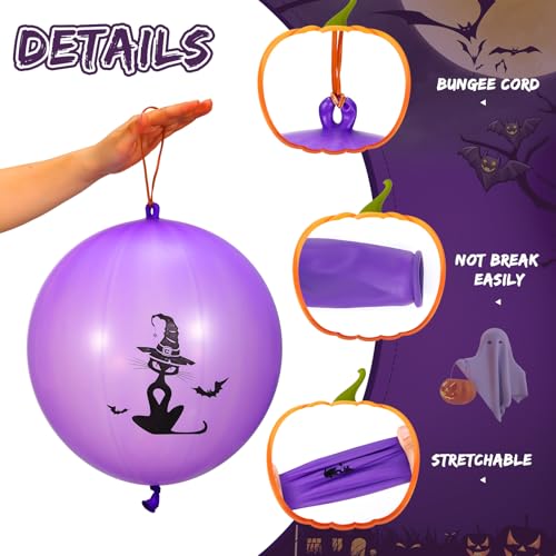 120 Pcs Halloween Punch Balloons Bulk 18 Inch Latex Party Favors - 8 Colors