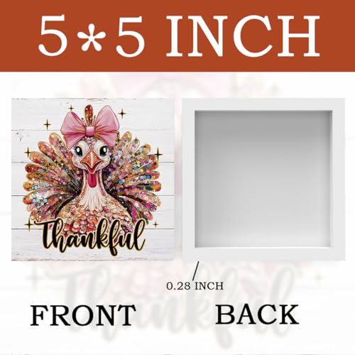Thanksgiving Wooden Box Sign - Fall Decor for Indoor Home & Party - Turkey 2