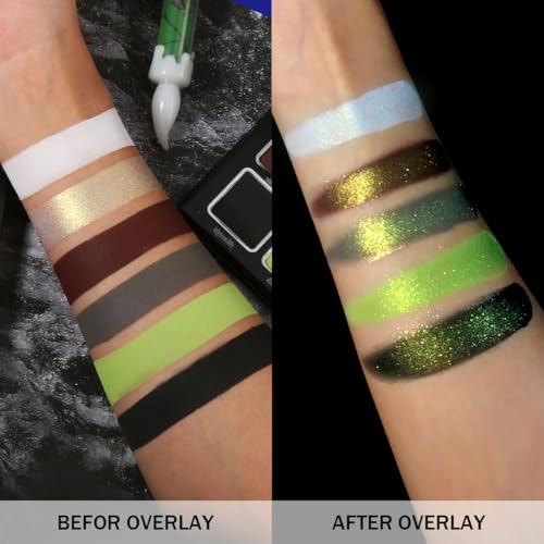 Vegan Green & Brown Eyeshadow Palette - Cyber Zombie Variation #02, Gothic Halloween Makeup