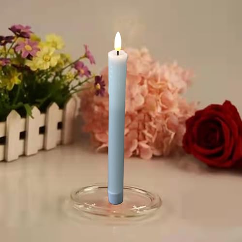 Flameless Taper Candles with Remote Timer - 6 Pack, Realistic Wax Design