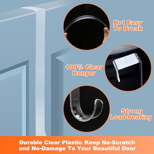 Clear 12-Inch Wreath Hangers for Front Door, 2 Pack Christmas Easter Decorations - Variation: Clear-12IN 2Pack