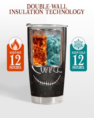 Skeleton Character Halloween Tumbler 20oz - Horror Gift for Dark Lovers