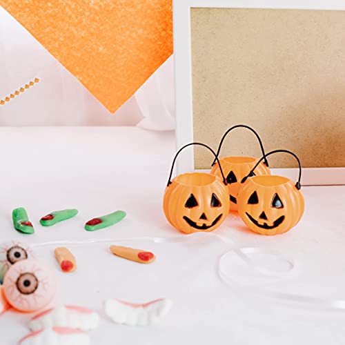 Mini Halloween Pumpkin Buckets 24 Pack - Trick or Treat Candy Holders for Kids