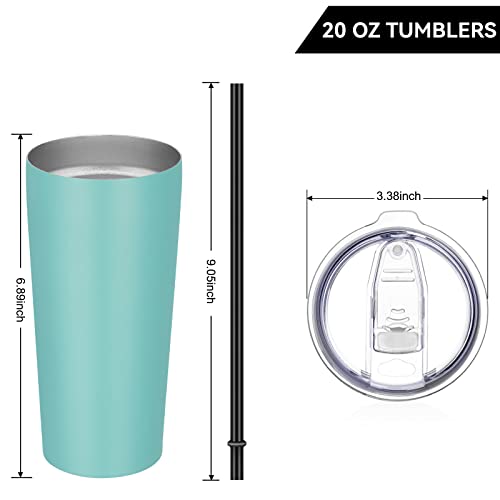20oz Stainless Steel Vacuum Insulated Tumbler with Lid & Straw - River Green - Bulk 1 Pack