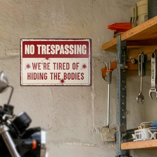 Funny Halloween Garage Man Cave Workshop Metal Decor Sign - Variation A-09