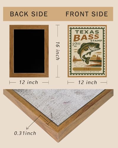 Largemouth Bass Wall Art - Vintage Framed Canvas Poster for Man Cave & Lake House